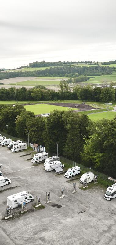 Wohnmobilstellplatz in Bad Mergentheim, Taubertal, Baden-Württemberg, Deutschland