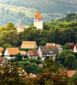 Blick auf Möckmühl | HeilbronnerLand | © Arbeitsgemeinschaft Kocher-Jagst-Radweg / Andi Schmid