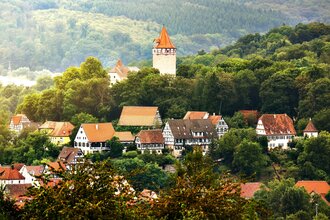 Blick auf Möckmühl | HeilbronnerLand | © Arbeitsgemeinschaft Kocher-Jagst-Radweg / Andi Schmid