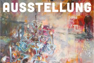Abstrakte Malerei - Kronleuchter in leuchtenden Farben, Titel Soiree | © Stadt Maulbronn | Astrid Brüstle