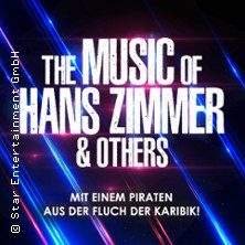 Plakat für ein Konzert mit Musik von Hans Zimmer und anderen, mit einem Piraten aus Fluch der Karibik. | © see on the left