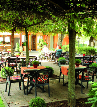 Außenterrasse mit schöner Begrünung | © Touristikgemeinschaft Hohenlohe e. V. | Philipp-Maurice Föll