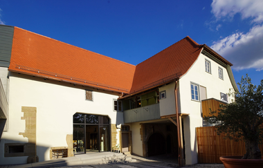 Innenhof mit Museumscafeteria | Hölderlinhaus Lauffen a.N. | HeilbronnerLand | © Stadt Lauffen am Neckar