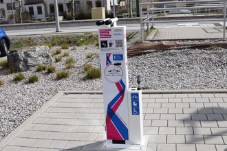Moderne RadSERVICE Station zum Ausführen kleiner Reparaturen am eigenen Rad | © Stadt Sinsheim
