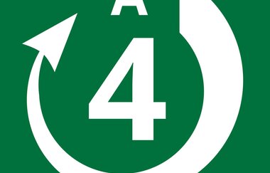 Grünes Logo mit weißer Schrift vom A4-Wanderweg | © Land der 1000 Hügel - Kraichgau-Stromberg