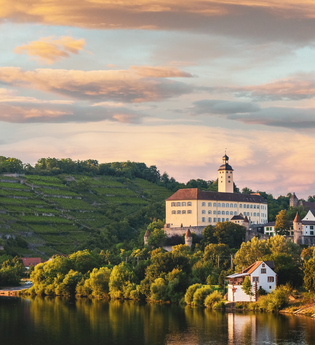 Gundelsheimer Himmelreich & Schloß Horneck im Neckartal | HeilbronnerLand | © Touristikgemeinschaft HeilbronnerLand