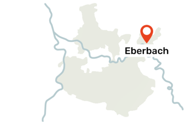 Karte des Rhein-Neckar-Kreises mit dem markierten Ort Eberbach | © Landratsamt Rhein-Neckar-Kreis