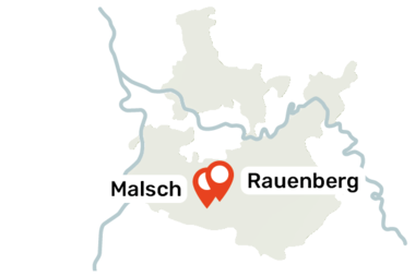 Karte des Rhein-Neckar-Kreises mit dem markierten Orten Malsch und Rauenberg | © Landratsamt Rhein-Neckar-Kreis